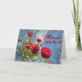 Rote Rose - Mit tiefstem Beileid Karte (Vorderseite)