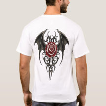 Rote Rose mit tribalen Flügeln