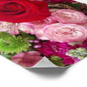 Rote Rose mit verschiedenen Blume und Rose Poster (Ecke)