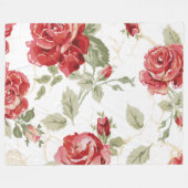 Rote Rose mit weißem Hintergrund Fleecedecke (Vorderseite (Horizontal))