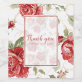 Rote Rose mit weißem Hintergrund Weinetikett (Einzelnes Label)