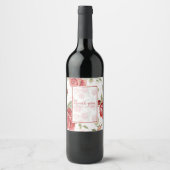 Rote Rose mit weißem Hintergrund Weinetikett (Vorderseite)