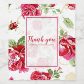 Rote Rose mit Weißweinetikett Weinetikett (Einzelnes Label)