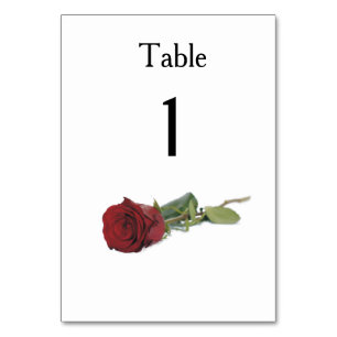 Rote Rose Moderne, elegante Hochzeitsideen Tischnummer