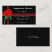 Rote Rose Moderne Goth Business Card Visitenkarte (Vorne/Hinten)