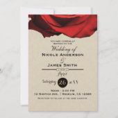 Rote Rose Moderne Rustikale Kraft Glam Elegante Ho Einladung (Vorderseite)