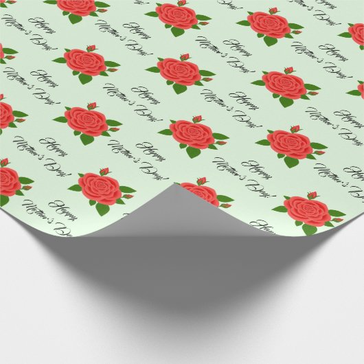 Rote Rose Mother's Day Wrapping Paper Geschenkpapier (Ecke)