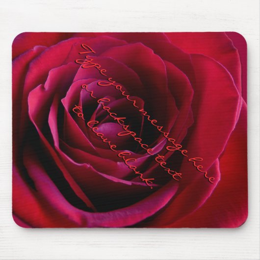 Rote Rose Mousepad Personalisierte Rote Rose Mouse (Vorne)