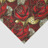 Rote Rose-Muster Seidenpapier (Detail)