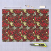 Rote Rose-Muster Seidenpapier (Handwerk)
