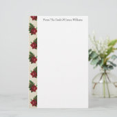 Rote Rose Muster Stationery Briefpapier (Stehend Vorderseite)