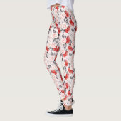Rote Rose Muster Valentine Liebe Leggings (Links)