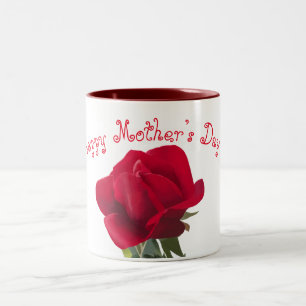 Rote Rose - Muttertag Zweifarbige Tasse