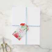Rote Rose Muttertagsdesign mit Kindernamen Geschenkanhänger (Mit Garn)