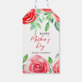 Rote Rose Muttertagsdesign mit Kindernamen Geschenkanhänger (Rückseite)