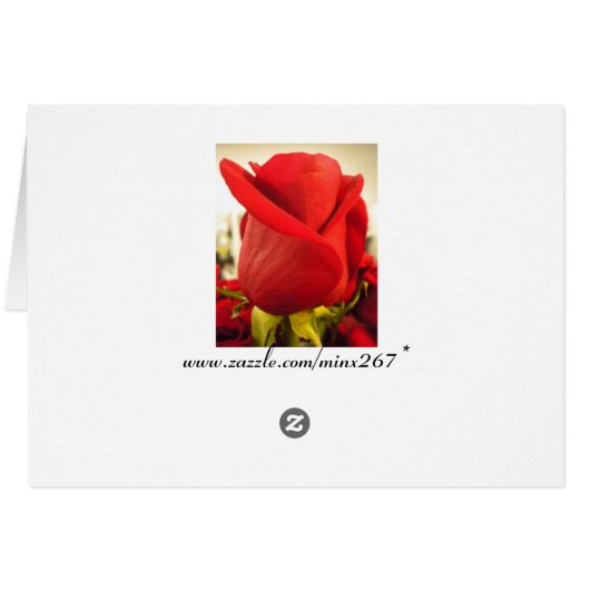 Rote Rose N Fern Dankeschön Karten (Rückseite Horizontal)