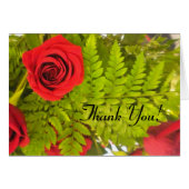 Rote Rose N Fern Dankeschön Karten (Vorderseite (Horizontal))