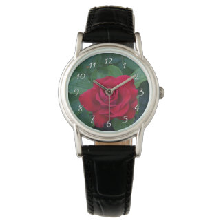 Rote Rose Nah Armbanduhr