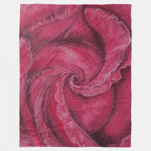 Rote Rose nah Fleecedecke (Vorderseite)