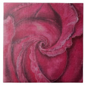 Rote Rose nah Fliese (Vorderseite)