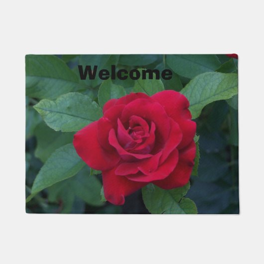 Rote Rose Nah Fußmatte (Vorderseite)