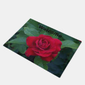 Rote Rose Nah Fußmatte (Schrägansicht)