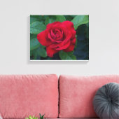 Rote Rose Nah Leinwanddruck (Insitu (Wohnzimmer))
