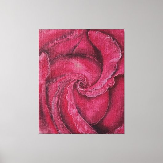 Rote Rose nah Leinwanddruck (Vorderseite)