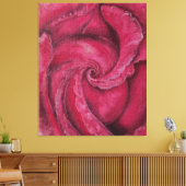 Rote Rose nah Leinwanddruck (Insitu (Wohnzimmer))