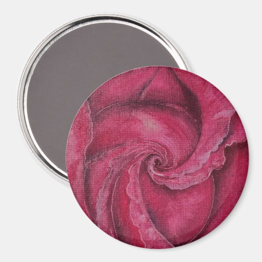 Rote Rose nah Magnet (Vorderseite/Rückseite)