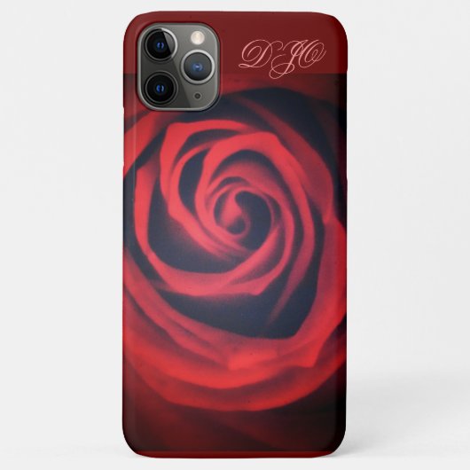 Rote Rose Nah mit Monogramm Case-Mate iPhone Hülle (Rückseite)