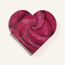 Rote Rose nah Notizblock