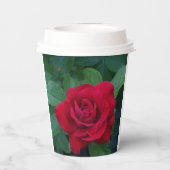 Rote Rose Nah Pappbecher (Rückseite)