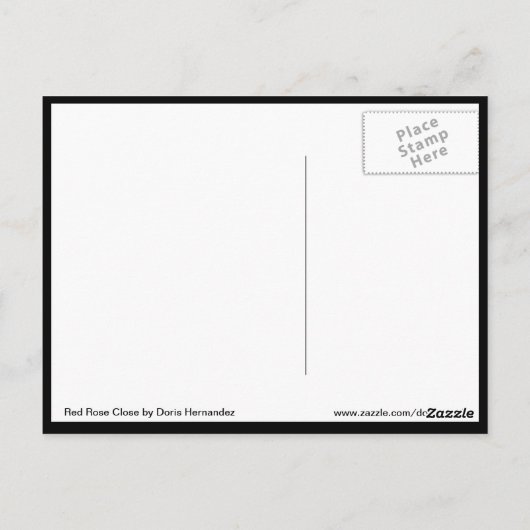 Rote Rose Nah Postkarte (Rückseite)