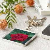 Rote Rose Nah Schlüsselanhänger (Seite)