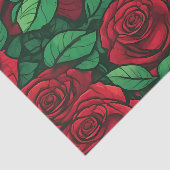 Rote Rose Nah-Up-Muster Seidenpapier (Ausschnitt)