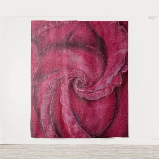 Rote Rose nah Wandteppich (Vorderseite)