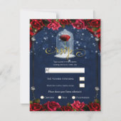 Rote Rose Navy Blue Princess Sparkle Party UAWG Einladung (Vorderseite)