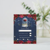 Rote Rose Navy Blue Princess Sparkle Party UAWG Einladung (Stehend Vorderseite)