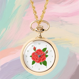 Rote Rose Necklace eWatch Armbanduhr