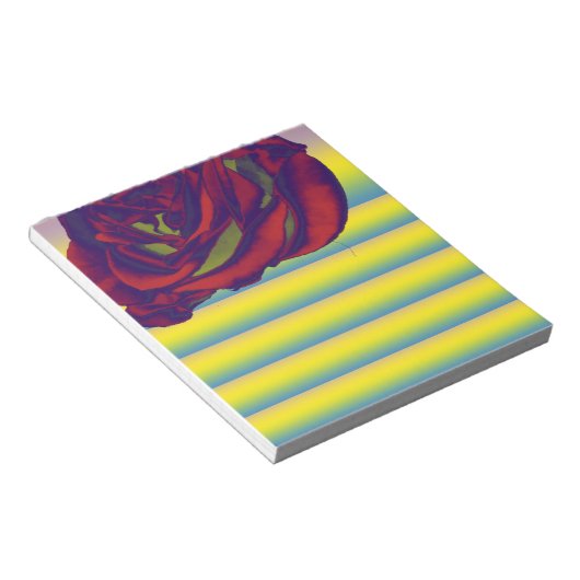 Rote Rose Notepad Notizblock (angewinkelt)