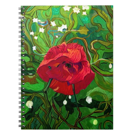 ROTE ROSE  NOTIZBLOCK (Vorderseite)