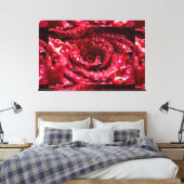Rote Rose oben mit Wassertropfen Premium verpackt Leinwanddruck (Insitu (Schlafzimmer))