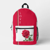 Rote Rose Ölgemälde - Liebe Bedruckter Rucksack (Vorderseite)