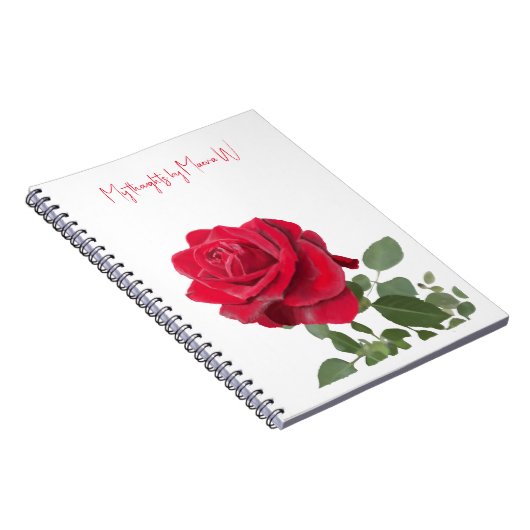 Rote Rose - Ölgemälde Notizblock (Rechte Seite)