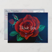 Rote Rose Ölgemälde Rose Vielen Dank Postkarte (Vorne/Hinten)