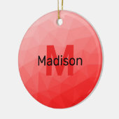 Rote Rose ombre geometrisches Maschenmuster Monogr Keramik Ornament (Links)