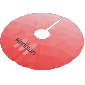 Rote Rose ombre geometrisches Maschenmuster Monogr Polyester Weihnachtsbaumdecke (Schrägansicht)