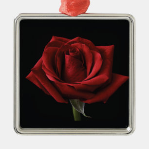 Rote Rose Ornament Aus Metall