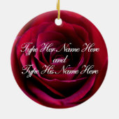 Rote Rose Ornament Personalisierte Rose Dekoration (Hinten)
